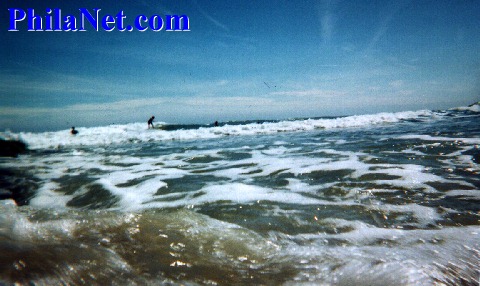 Surfers
in the Atlantic Ocean